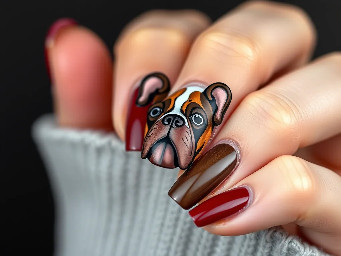 marron nails that say luray or have a bulldog