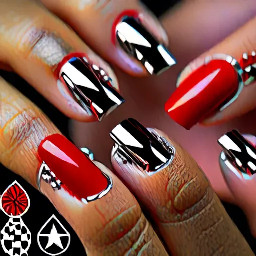 please make a couple of sets with a street wear style with the colors red and black and chrome please