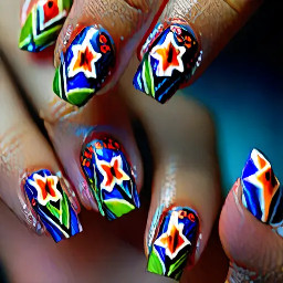 Given inspired nails. Make them recognizable, not subtle. I dont want anything too detailed though, it needs to be manageable for the nail artist.