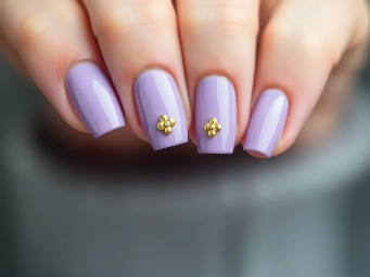 Short lilac design with single gold flower simple teens