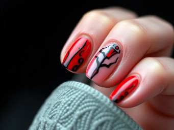 I want nails based on the song pretty little poison with red and black