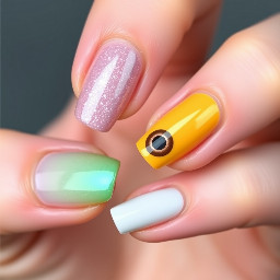 simple fairycore inspired. available colors: chrome green, light pink, sparkly pink, cat eye pink-purple, chocolate brown, yellow, black, white, iridescent blue