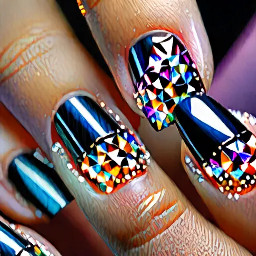 swarovski nail crystals w cat eye short