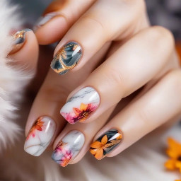 Marble, floral, cat eye. Summer/autumn vibes