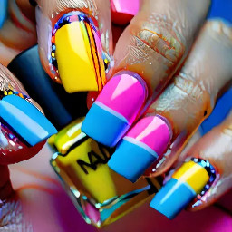 Fun spring summer colorful, pink blue yellow