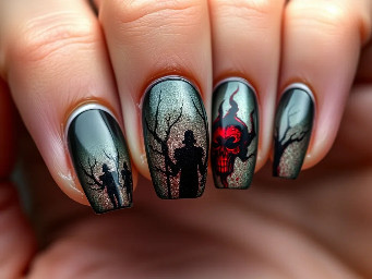 design nails based off Stefano from the evil within