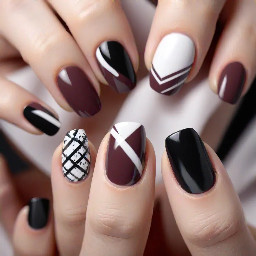 girly girl preppy but marron black and white