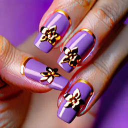 Short lilac design with single gold flower simple teens